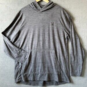 Spyder Active Grey Long Sleeve Hoodie T Shirt Moisture Wicking ProW - Men's XXL